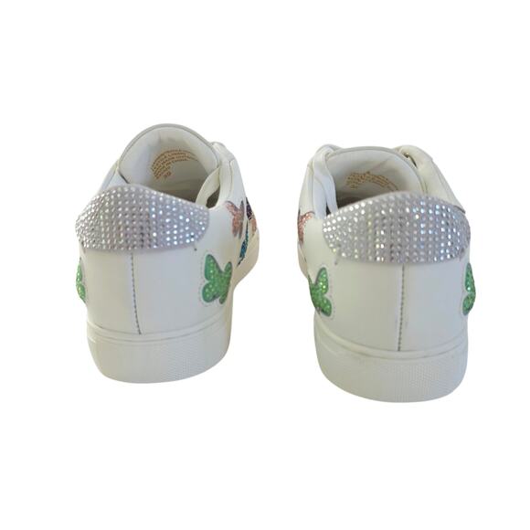 Kurt Geiger London Jewel Lane Butterfly Embellished Leather Sneakers Size 8.5 39 - Picture 3 of 8